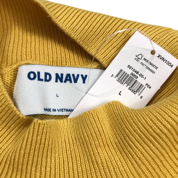 Old Navy Fine Knit Mock Neck Sweater Yellow Large - Picture 8 of 10